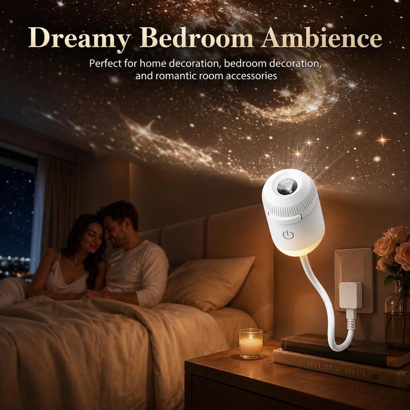 USB Star Projector Lamp, Galaxy Projection & Bedside Night Light🌌