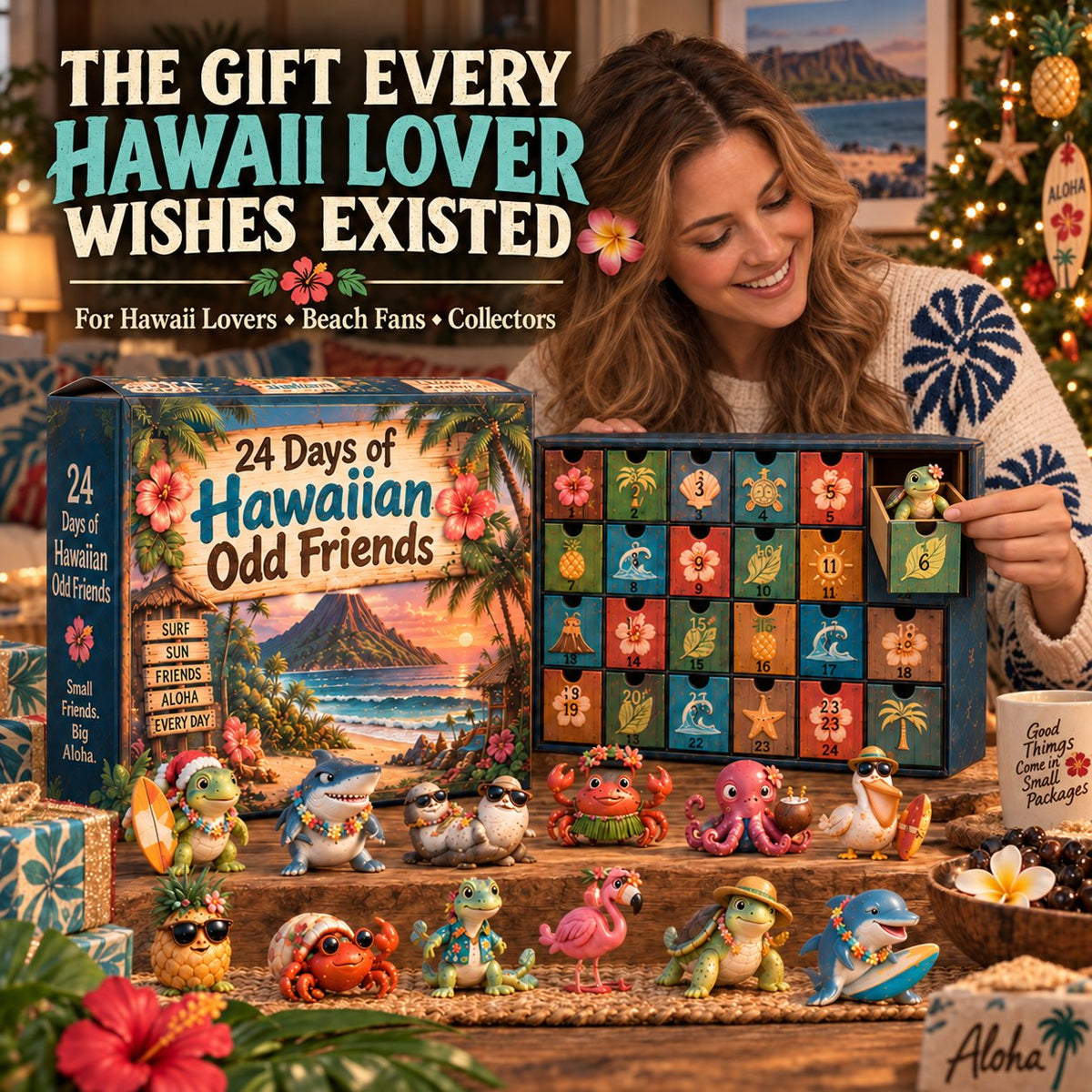 🌺 Hawaiian Odd Friends Advent Calendar – 24 Island Figures