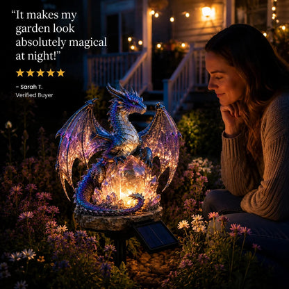🔥HOT SALE🔥Amethyst Crystal Dragon🐉Solar Dragon Crystal Garden Light