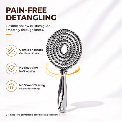 Anti-Static Hollow Round Bristle Brush - Massaging Design💇‍♀️✨