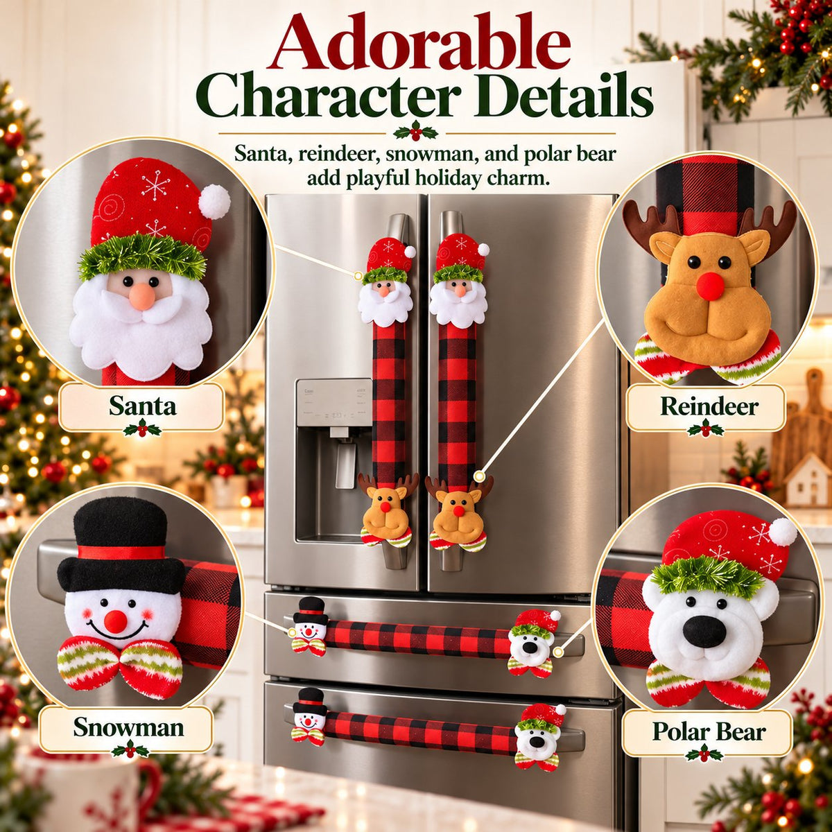Christmas Refrigerator Handle Covers