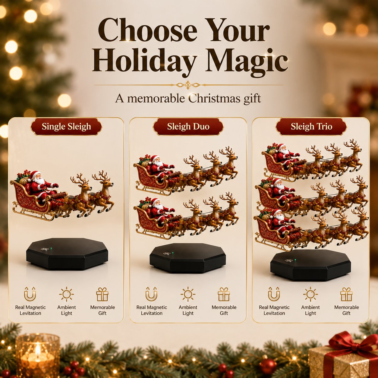 🎅 Santa’s Flying Sleigh — Magnetic Levitation Christmas Display ✨