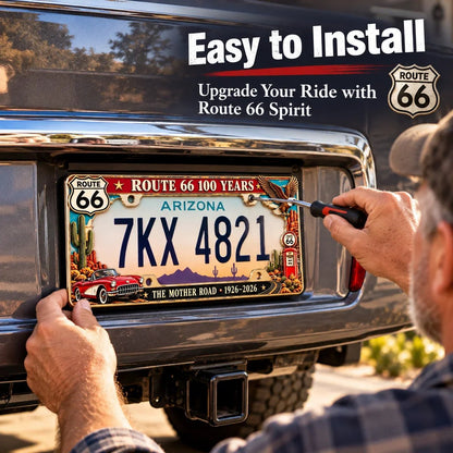 🇺🇸 Centennial 100 Years Metal License Plate Frame – Vintage American Road Trip Collectible, 1926–2026 🚗