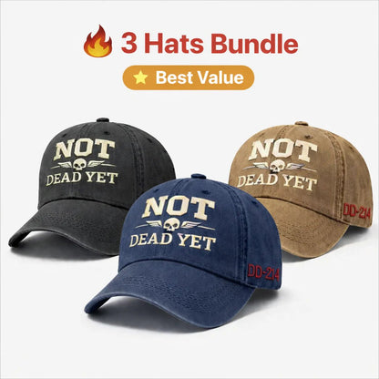 💥Flash Sale – Up to 50% Off! 🧢NOT DEAD YET Veteran Dad Hat