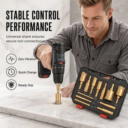 ⏳🔥LIMITED-TIME 50% OFF! ⏰12-Piece Dry Diamond Tile Hole Saw Kit (6-35mm)