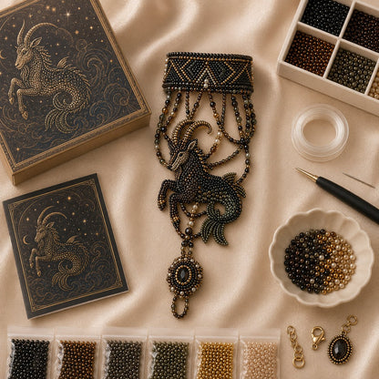 🔥 LAST DAY 49% OFF – ✨ Zodiac DIY Beaded Hand Bracelet Kit | Create Celestial Wearable Art with Seed Beads, Pearl-Style Accents & Crystal Details ♈🌙💎