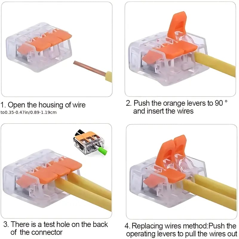 🔥 Electrical Quick Connectors Kit (75 Pcs) – Safe, Fast 2/3/5 Port Lever Wire Connectors⚡