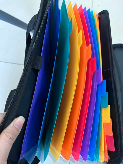 Fireproof File Folder with Handle, Large-Capacity A4 Document Bag, Test Paper Storage Bag and Data Paper Organizer, Office Stationery & Supplies