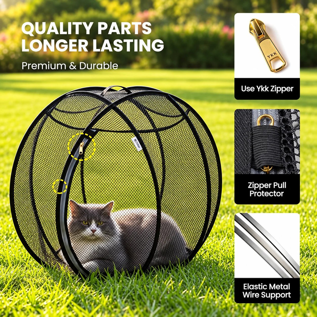 🐾 Pop-Up Outdoor Pet Playpen | Mesh Enclosure for Cats & Small Pets