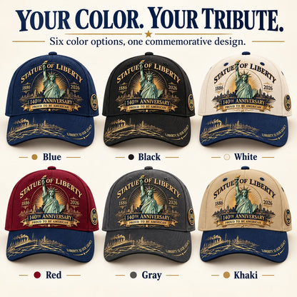 💝LAST DAY 49% OFF - 🗽 Statue of Liberty 140th Anniversary 1886–2026 – Premium Embroidered Heritage Cap | Cotton-Poly Blend • Detailed Embroidery • Adjustable Fit 🇺🇸