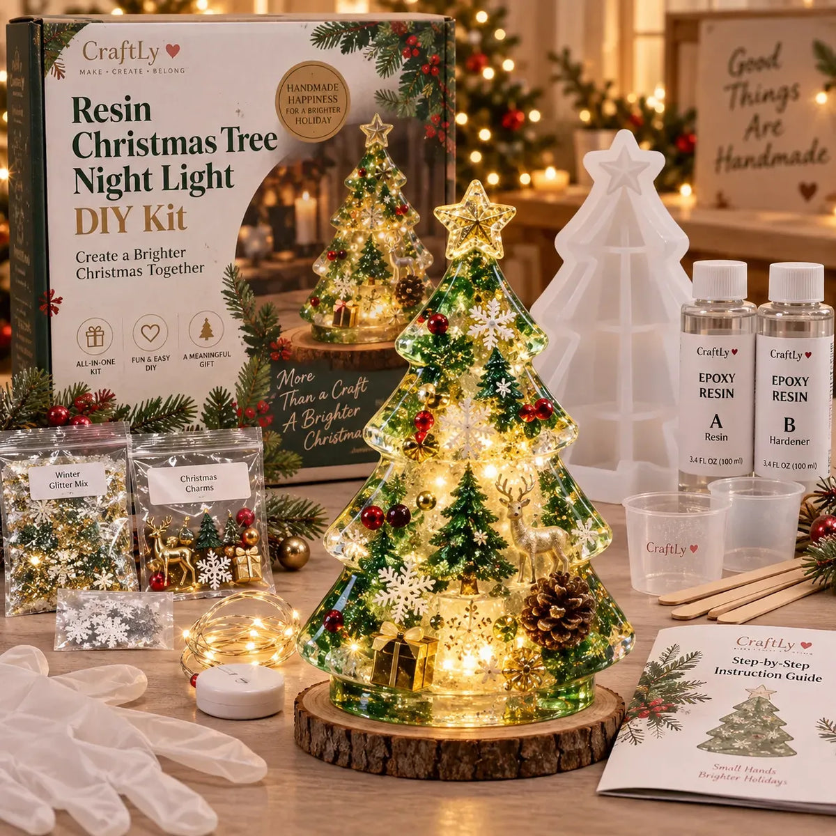 🎄 Christmas Craft Sale: 50% OFF – Resin Tree Night Light DIY Kit