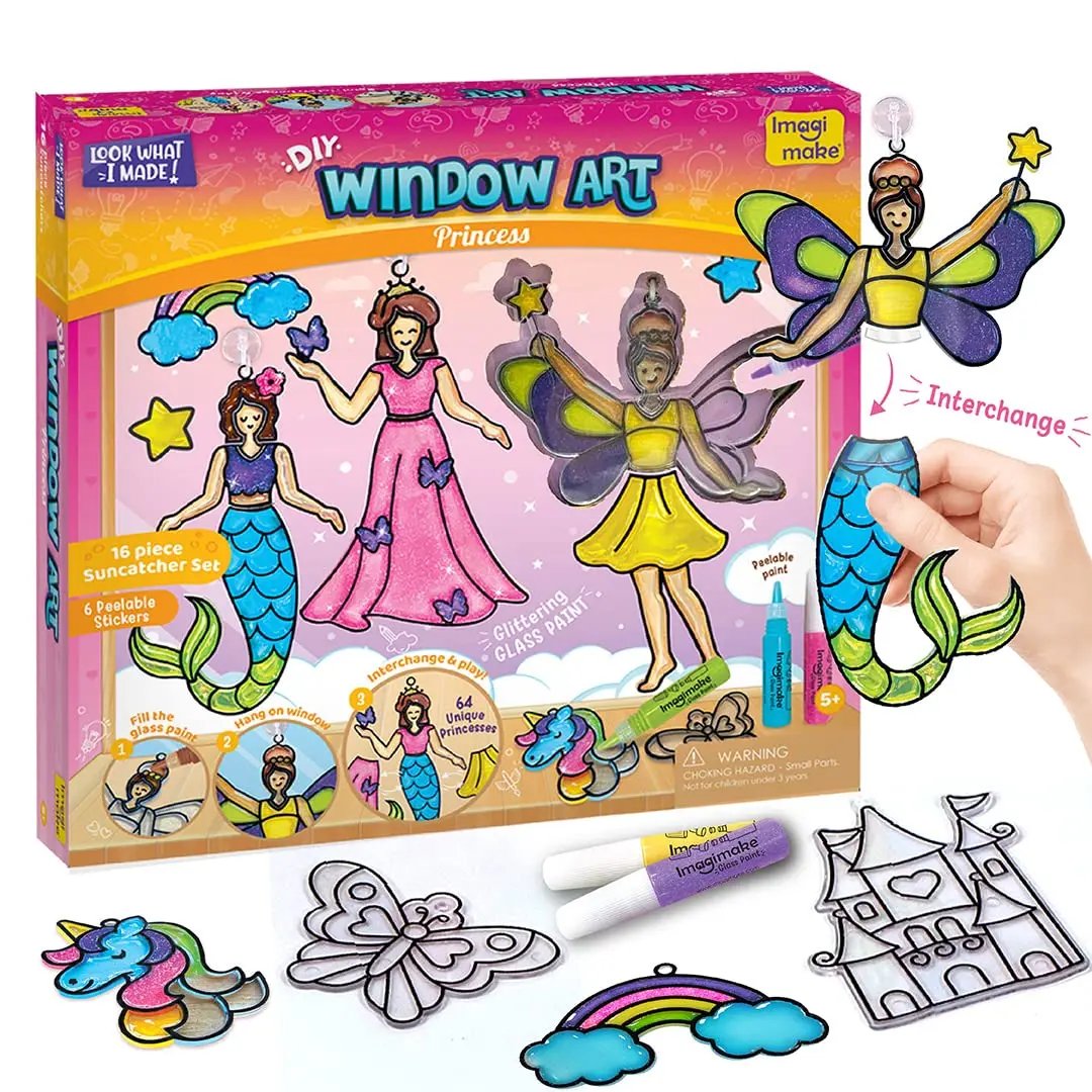 DIY Princess & Unicorn Stained Glass Kit – Create Magical Window Art That Shines