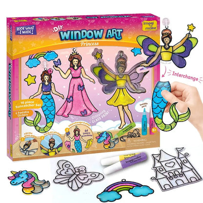 DIY Princess & Unicorn Stained Glass Kit – Create Magical Window Art That Shines