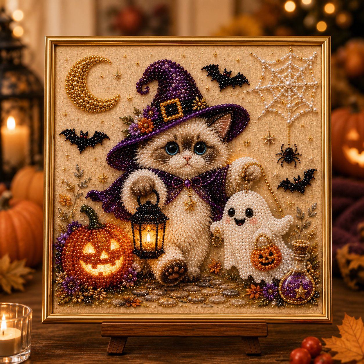 🔥 Last Day 49% OFF - DIY Halloween Cat Pearl Bead Painting Kit 🐈‍⬛🎃 Buy 2 Get Free Shipping📦