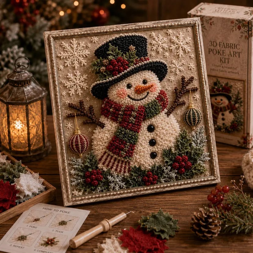 🔥2026 HOT SALE 49% OFF 💥🎄 3D Christmas Fabric Poke Art DIY Craft Kit