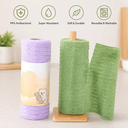 🔥LAST DAY 59% OFF✨Tearable Reusable Plush Cleaning Cloth Roll, Washable Absorbent Household Cleaning Towels 🧻