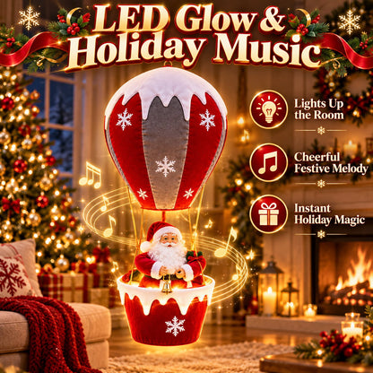 Musical Light-Up Floating Santa Decor ✨Easy Storage & Cordless Glow🎄