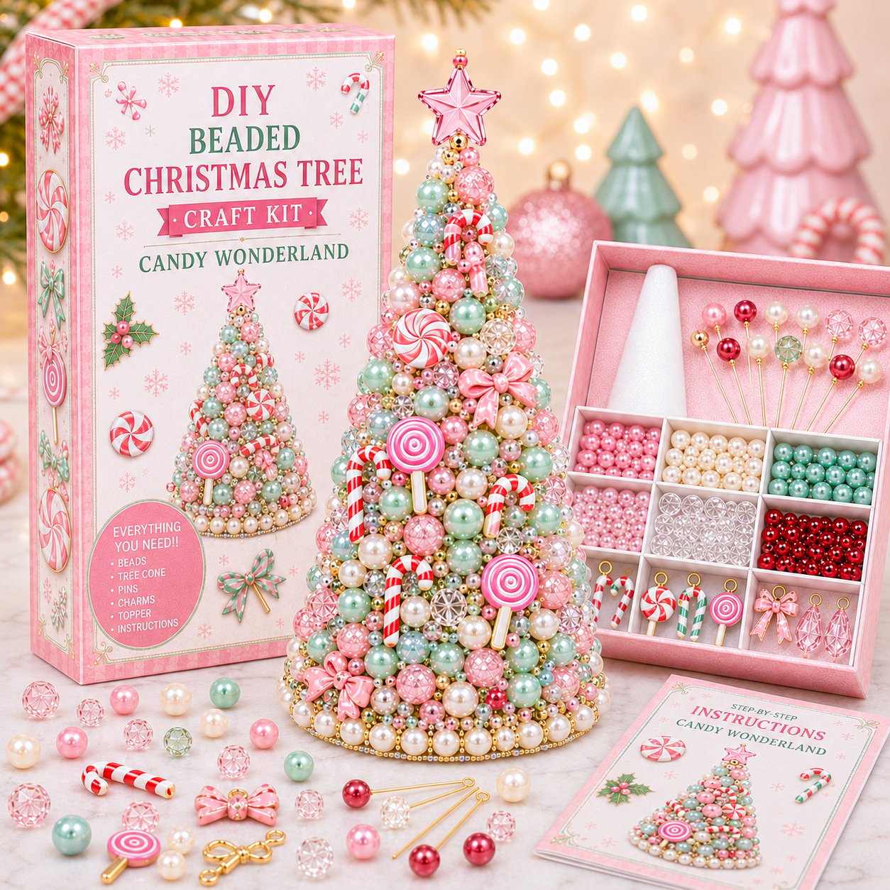 🔥Last Day 49% OFF - 🎄✨ DIY Beaded Christmas Tree Craft Kit(📦Buy 2 Free Shipping)