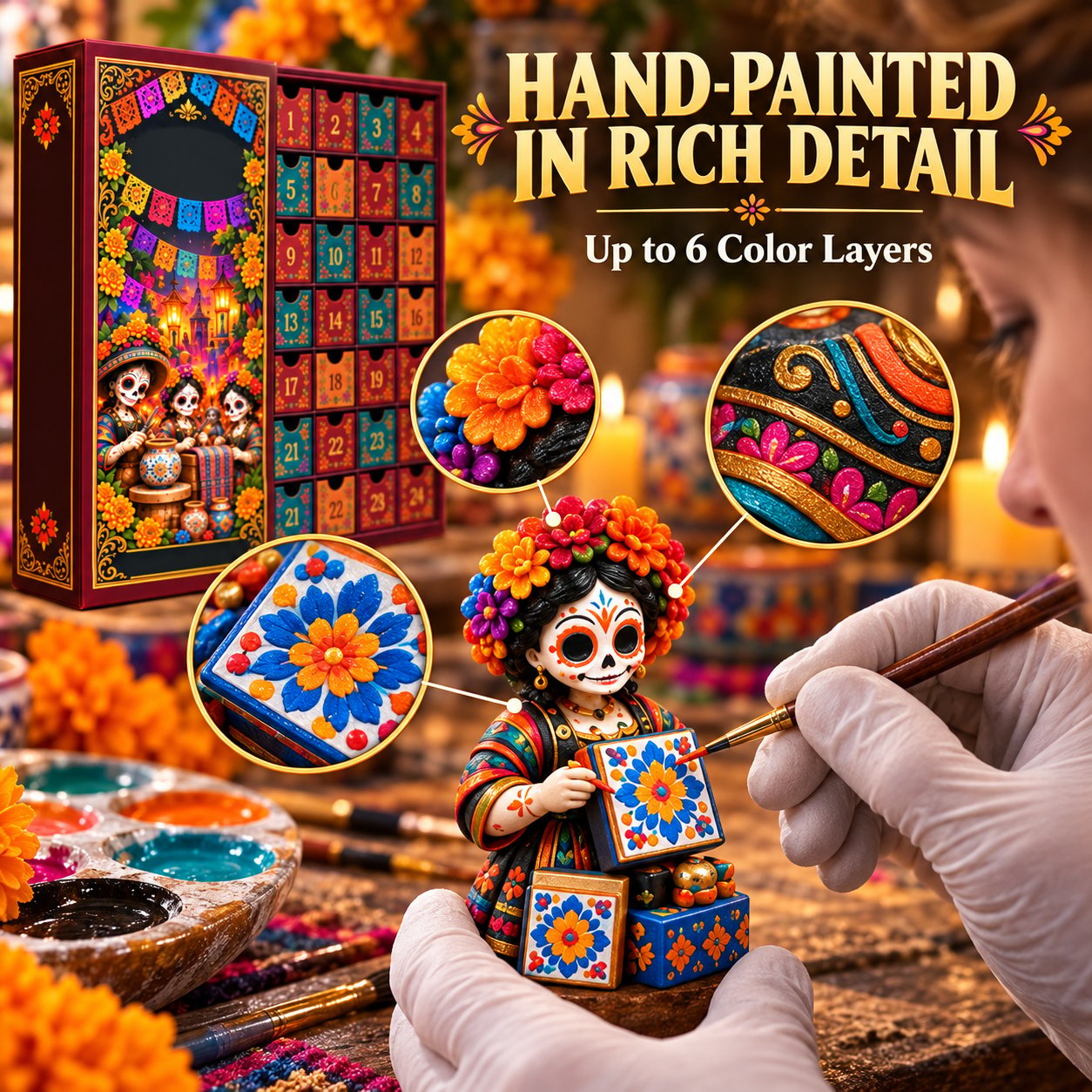 Día de Muertos Collector Advent Calendar – 24 Miniature Figurines