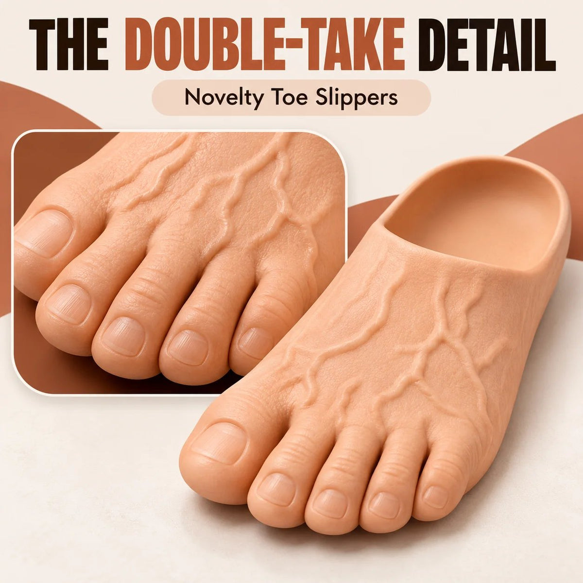 👣 Funny Toe Slippers – Realistic Barefoot-Look Gag Gift
