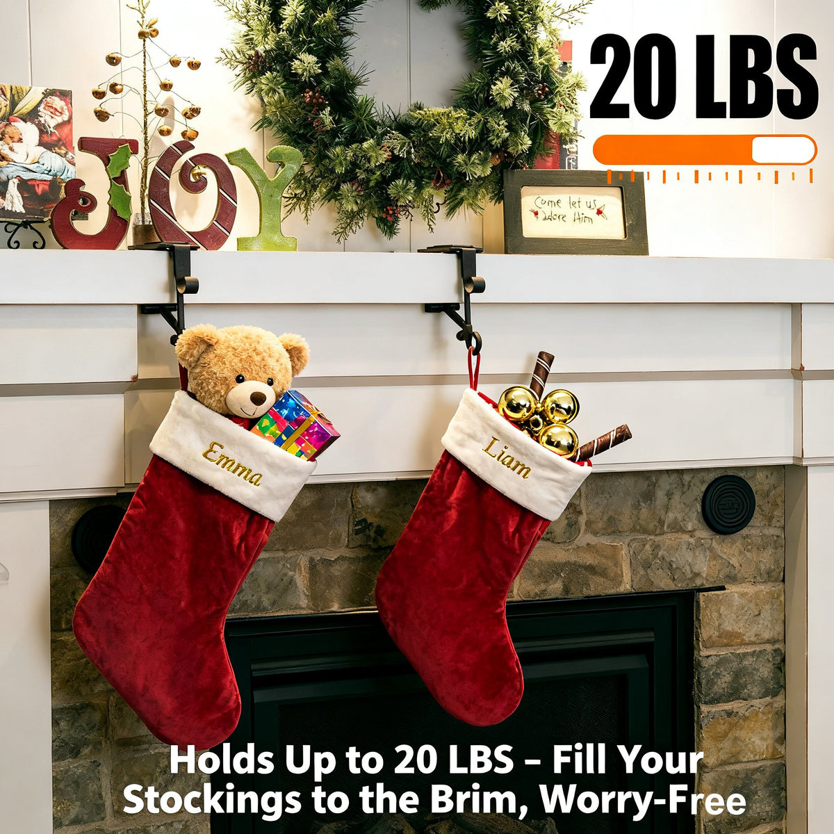 🎅Fireplace Stocking and Garland Hanger