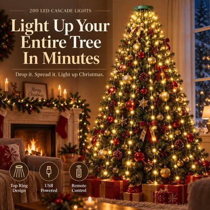 🎄 Christmas Tree Cascade Lights