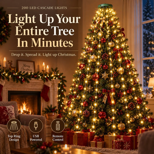 🎄 Christmas Tree Cascade Lights