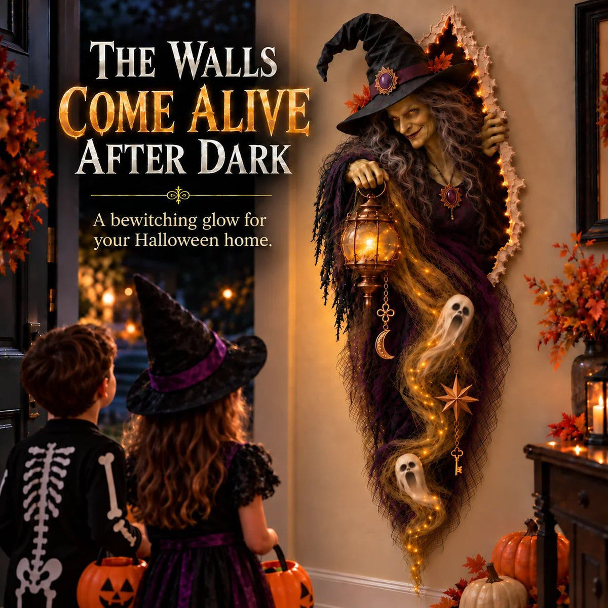 🔥 Halloween Hot Sale – Enchanted Witch Wall Light™ – A Witch Awakens on Your Wall