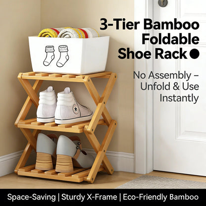The 9-Tier No-Assembly Bamboo Rack ! ✨👟