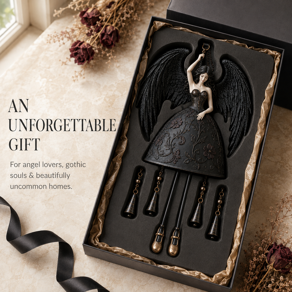 Dark angel gothic wind chime in gift box