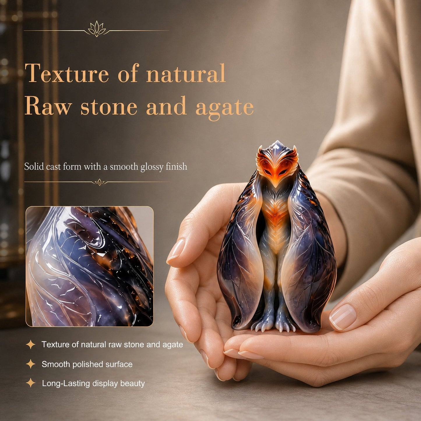 💥 LAST DAY 49% OFF - Handcrafted Natural Stone Cicada-Winged Fairy – Truly One of a Kind