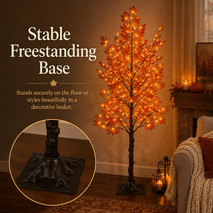 Lighted Autumn Maple Tree