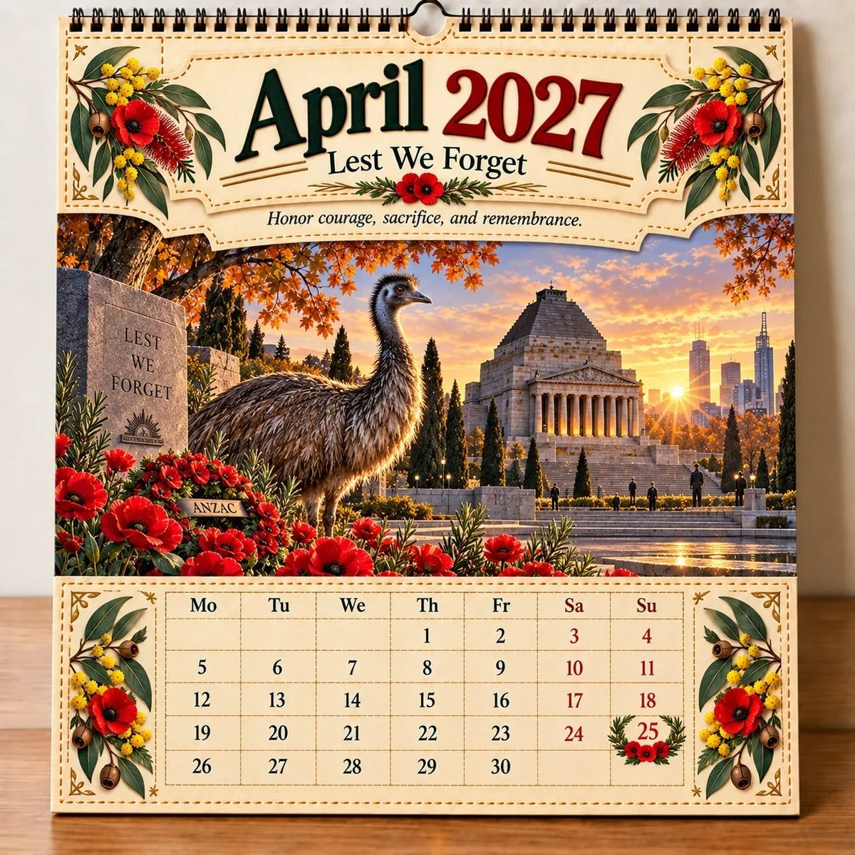 🔥🦘2027 Australia 125th Anniversary Wall Calendar 🐨