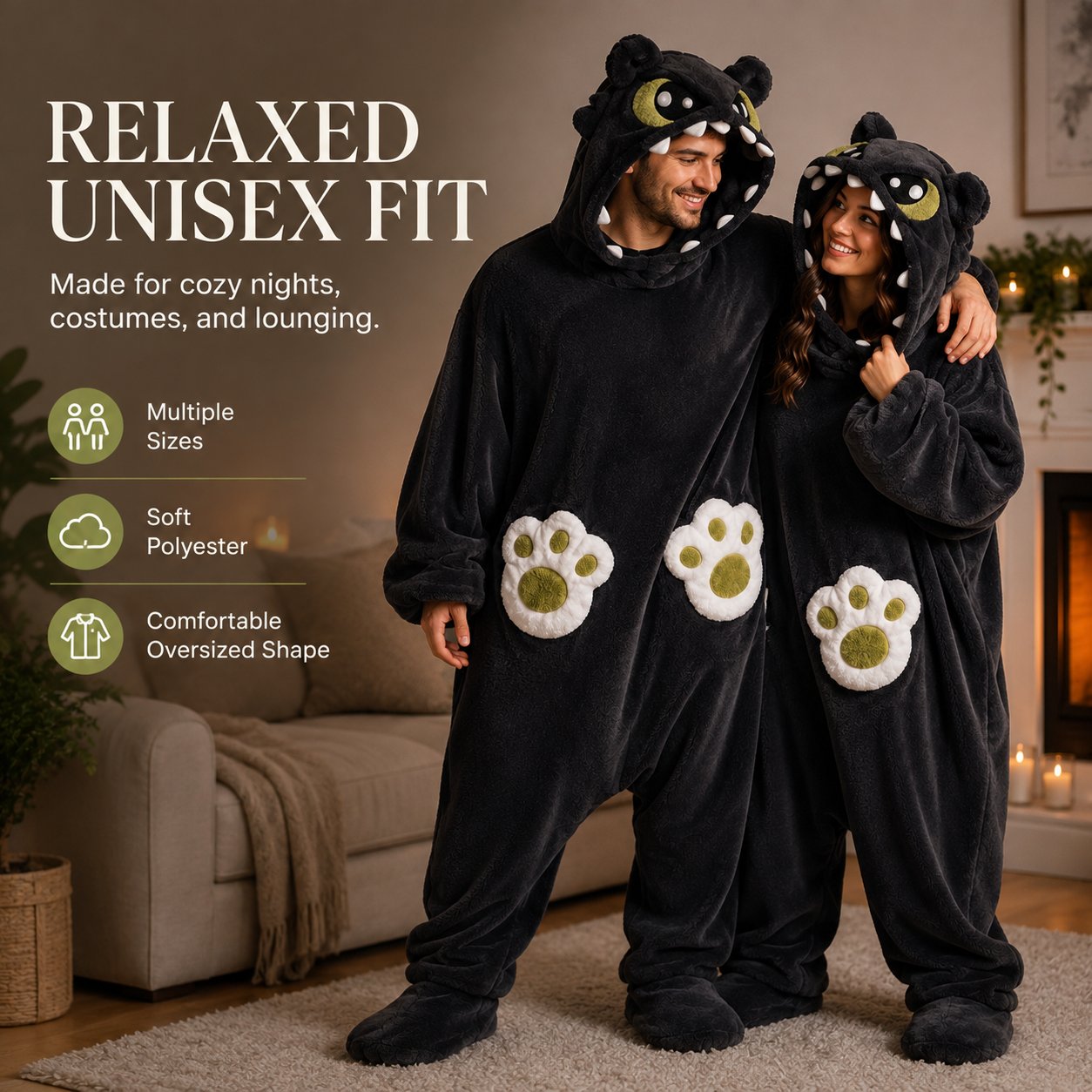 Cozy Dragon Hooded Onesie — Unisex Fantasy Pajamas & Costume ✨