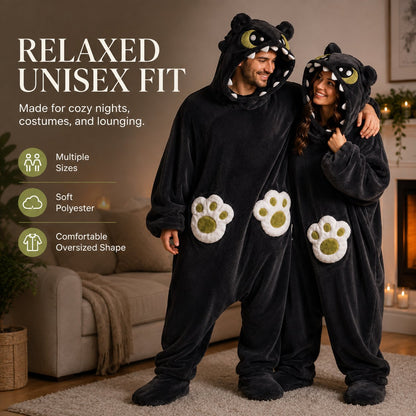 Cozy Dragon Hooded Onesie — Unisex Fantasy Pajamas & Costume ✨