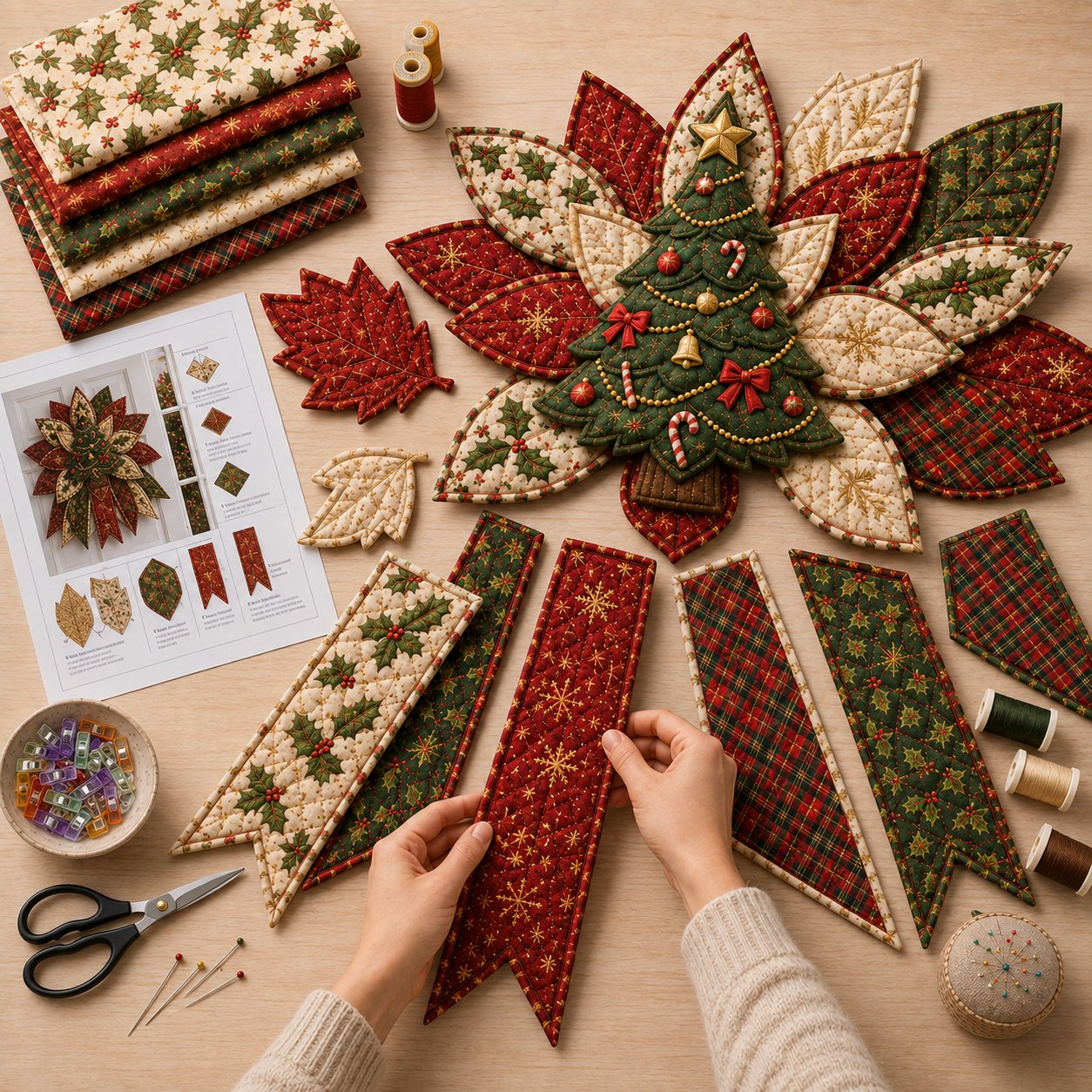 ⏳ Last Day 49% OFF – 🎄Beginner-Friendly Oversized Christmas Character Quilted Door Hanger Sewing Kit | Complete Kit with All Tools & Step-by-Step Guide Included 💕