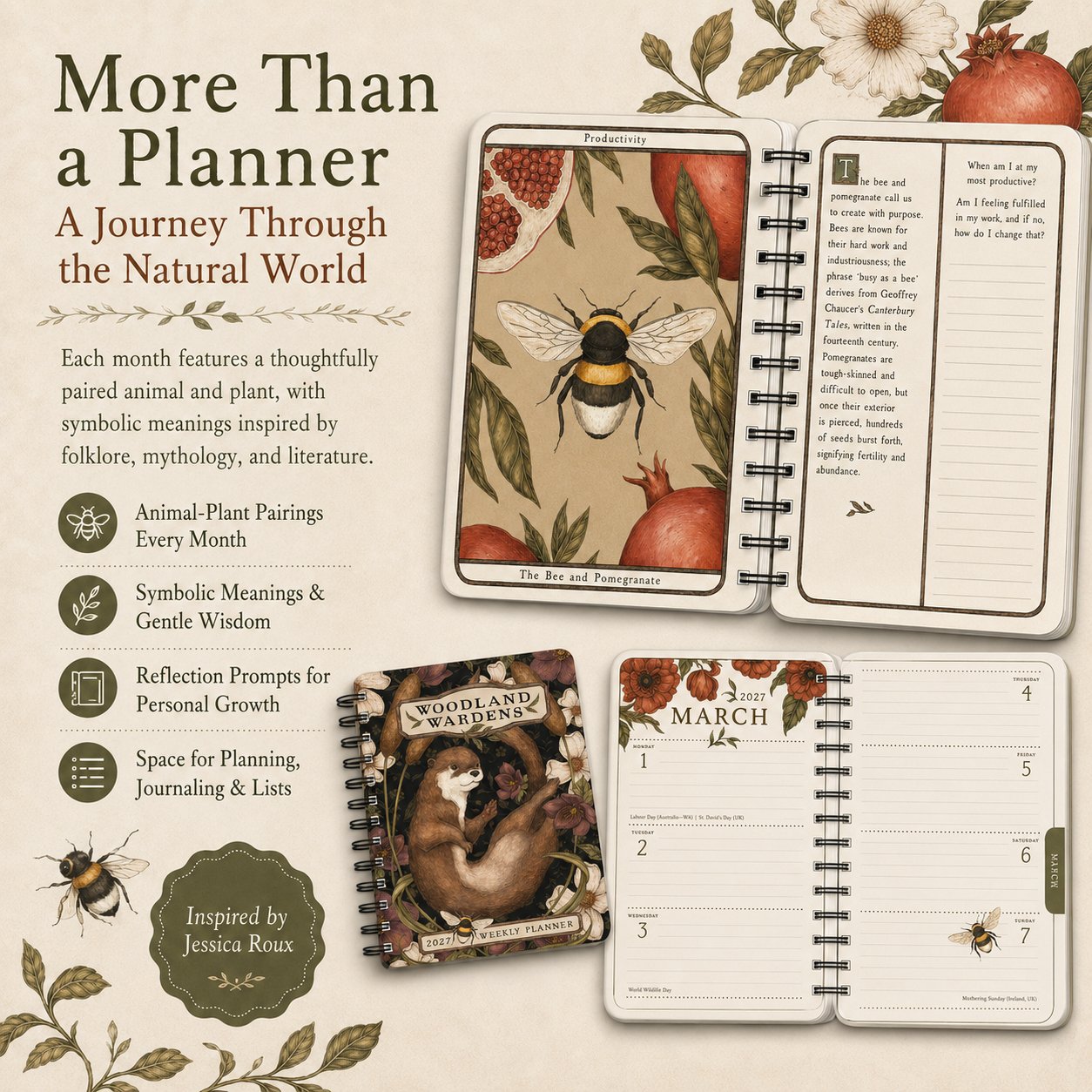 🌙 Woodland Warden 2027 Planner – A Year of Nature's Wisdom & Intention