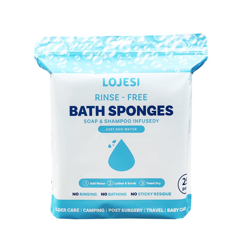 🎉✨Disposable Rinse Free Bathing Wipes - 25 Pack - All-in-1 Single Use Shower Wipes, Simply Dampen, Lather, and Dry Without Shampoo or Rinsing💧