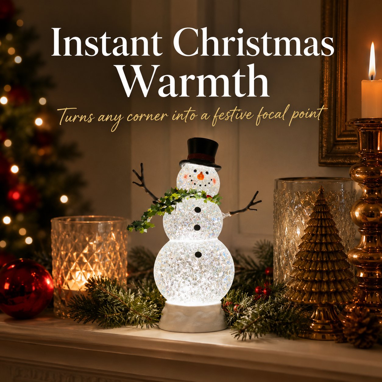 Sparkling Snowman Holiday Light ✨⛄