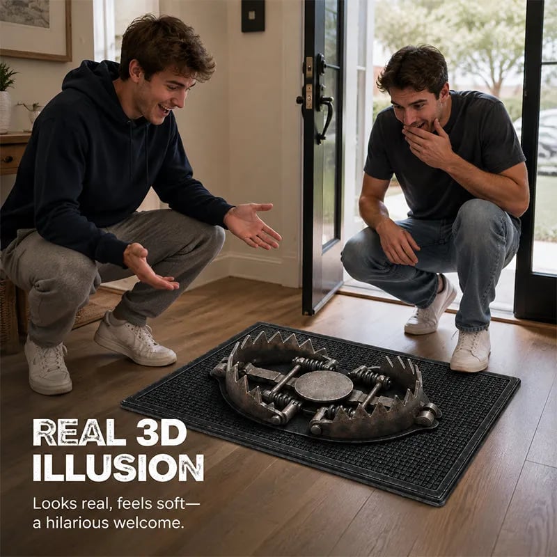 💥 HOT SALE 49% OFF - 😂 Gotcha! 3D Bear Trap Illusion Doormat – Funny Prank Entry Mat