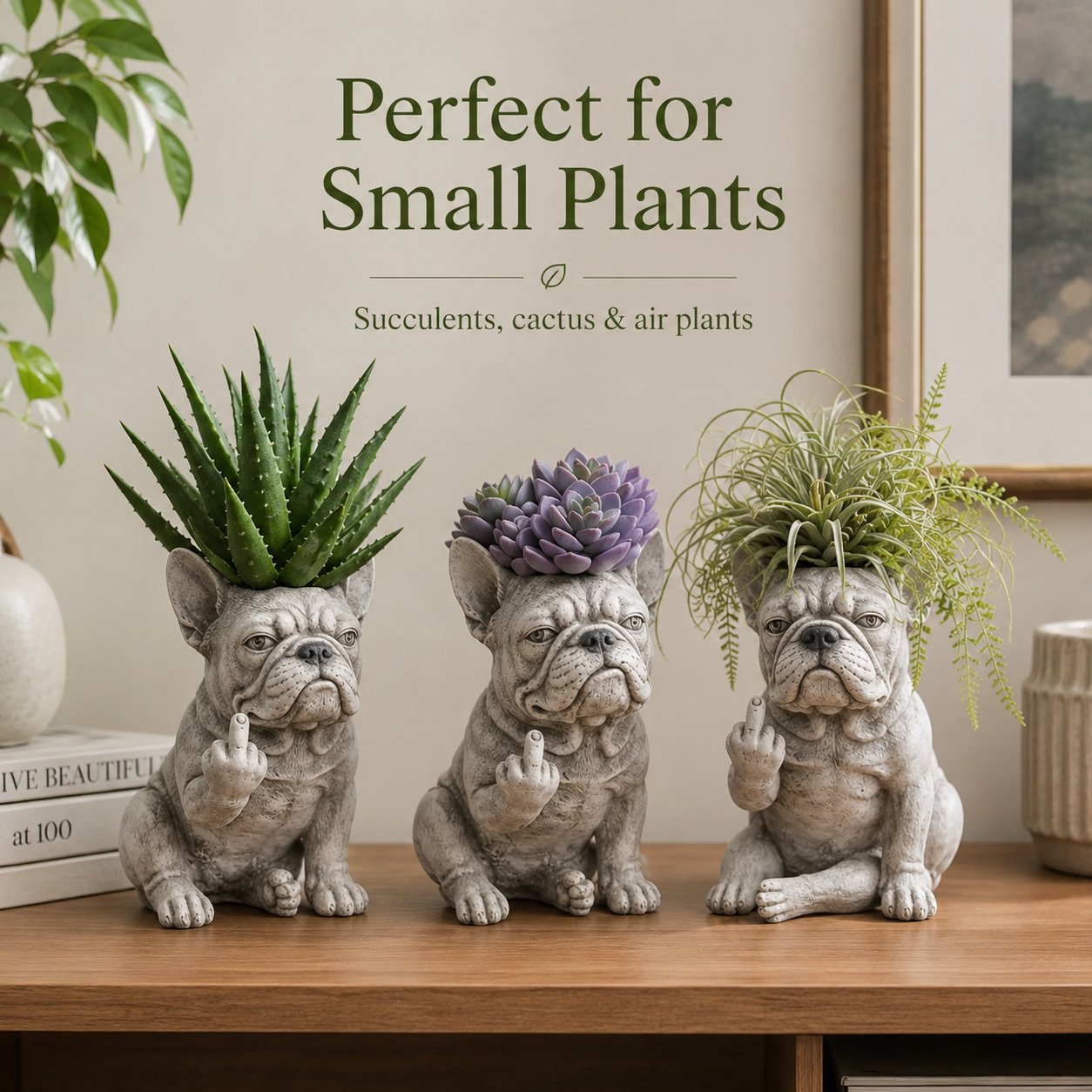 GRUMPY DOG PLANTER