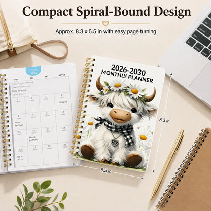 🐮 LAST DAY 49% OFF – Cute Cow 5-Year Planner 2026–2030 | Monthly Organizer with Farmhouse Cover, Goal Tracking Pages & Long-Term Planning Layout ✨