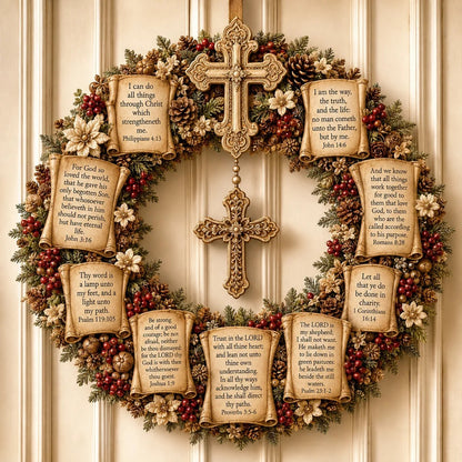 Christian Scripture Wreath Collection – Wood Faith-Inspired Décor