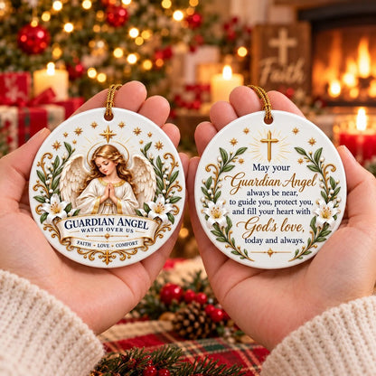Christian Faith Ceramic Ornament – Double-Sided Keepsake for Peace, Comfort & Daily Blessings