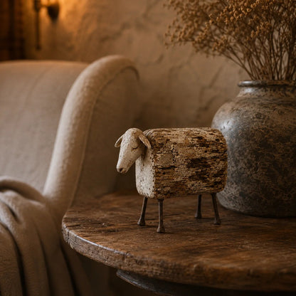 🐑 Vintage Distressed Farm Animal Sculptures – 5 Rustic Styles