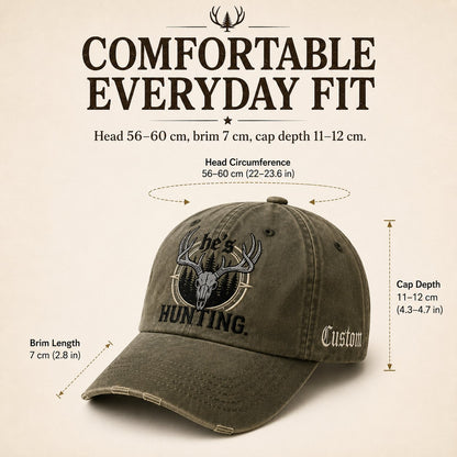 🦌 Deer Skull & Antler Embroidered Hunting Hat | Perfect Gift For Hunters 🎁