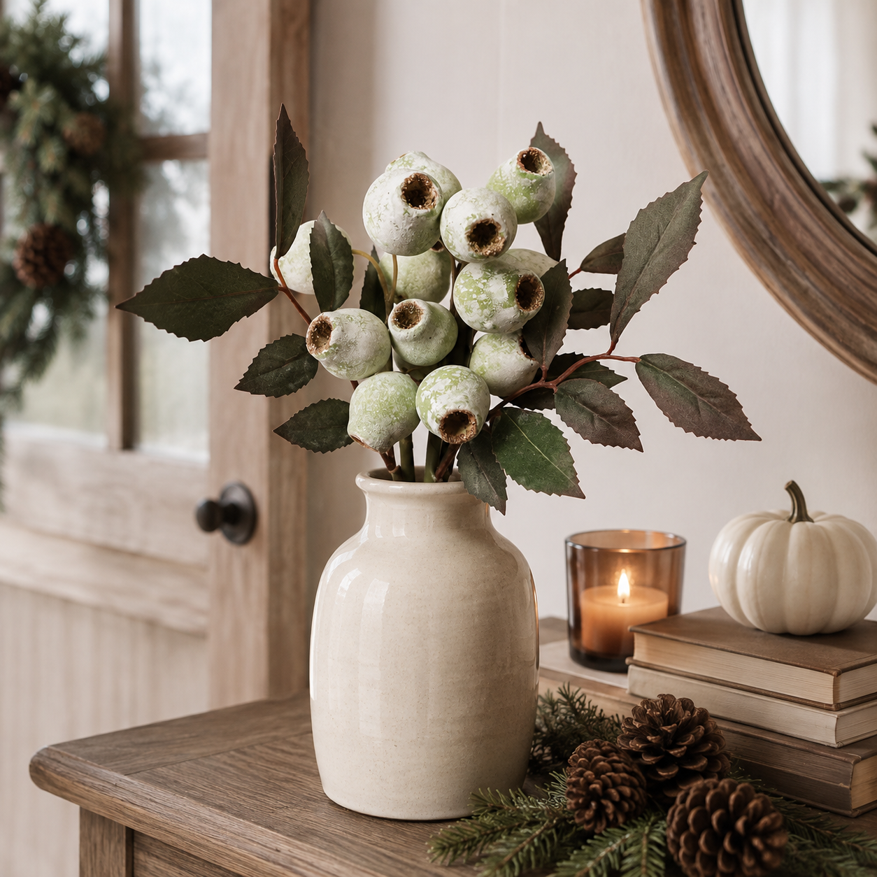 3 Pack Vintage Faux Seed Pod Bouquet – Rustic Seasonal Farmhouse Floral Stems