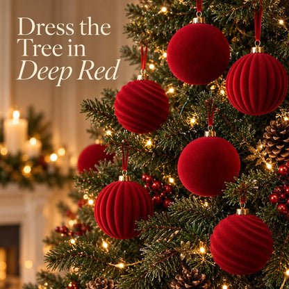 🎄 Red Christmas Ornament Set