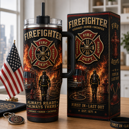 🇺🇸 Last Day Promo: 49% OFF 🔥 Firefighter Courage Honor Sacrifice Stainless Steel Tumbler - ✈️Buy 2 Free Shipping Today!