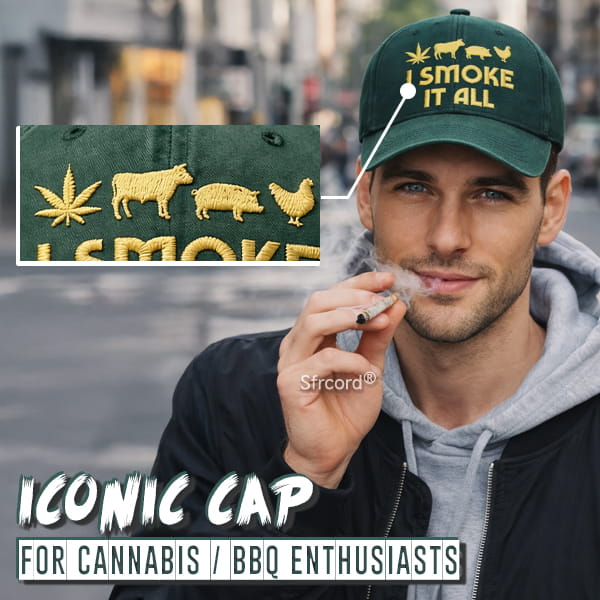 Sfrcord® Vintage Washed "I Smoke It All" Embroidery Cap